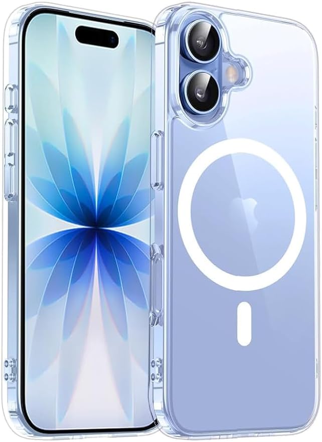 Crystal Hybrid Back Case Cover Compatible with iPhone 17 | Compatible with MagSafe| Clear Protective Case | Transparent Back Case - (Military-Grade Polycarbonate + TPU,Dual Layered)
