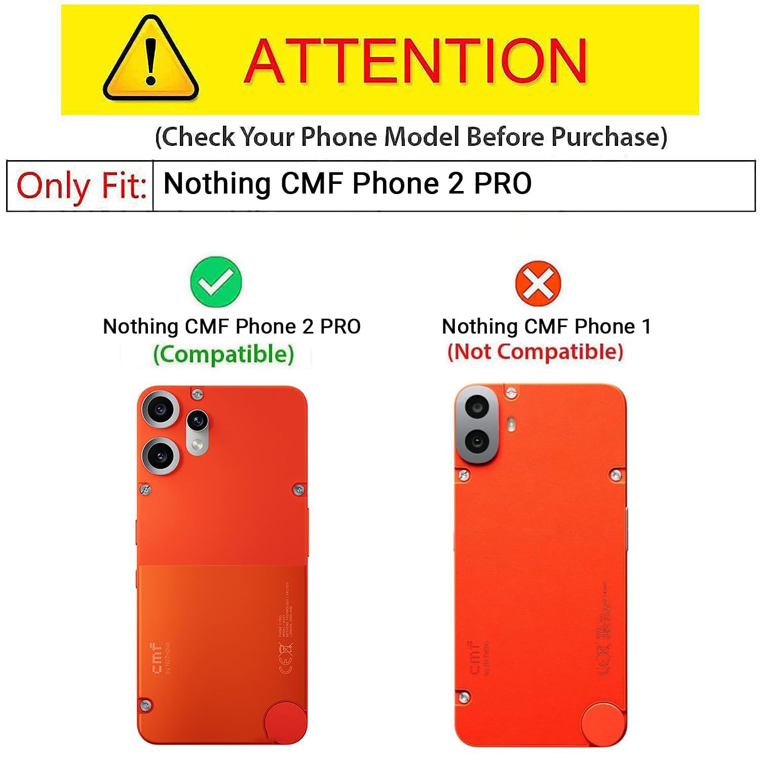 Double Dip Full 360 Protection Back Case Cover for CMF Phone 2 Pro (Red,Black)