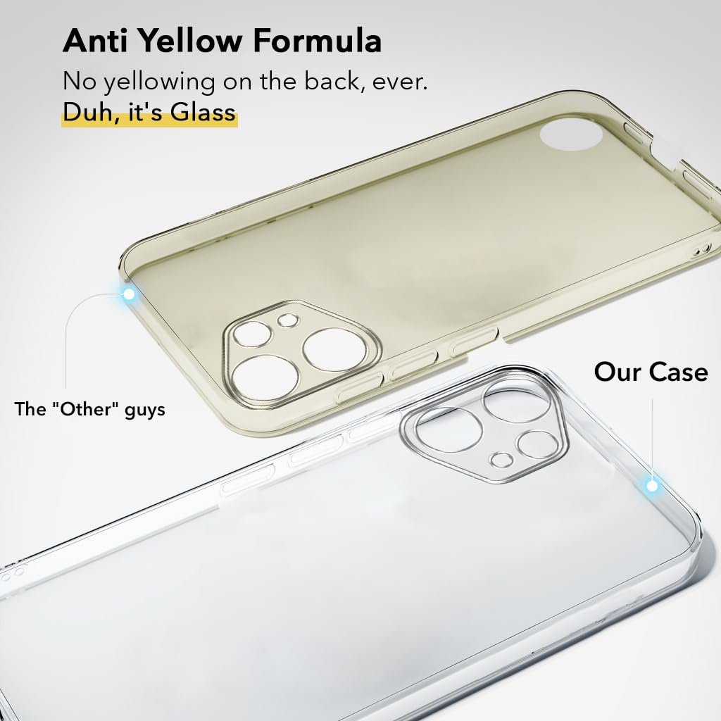 Anti-Yellow Clear Back Cover Case for Nothing CMF Phone 2 Pro (Sleek Hard Crystal | Shockproof and Camera Protection)