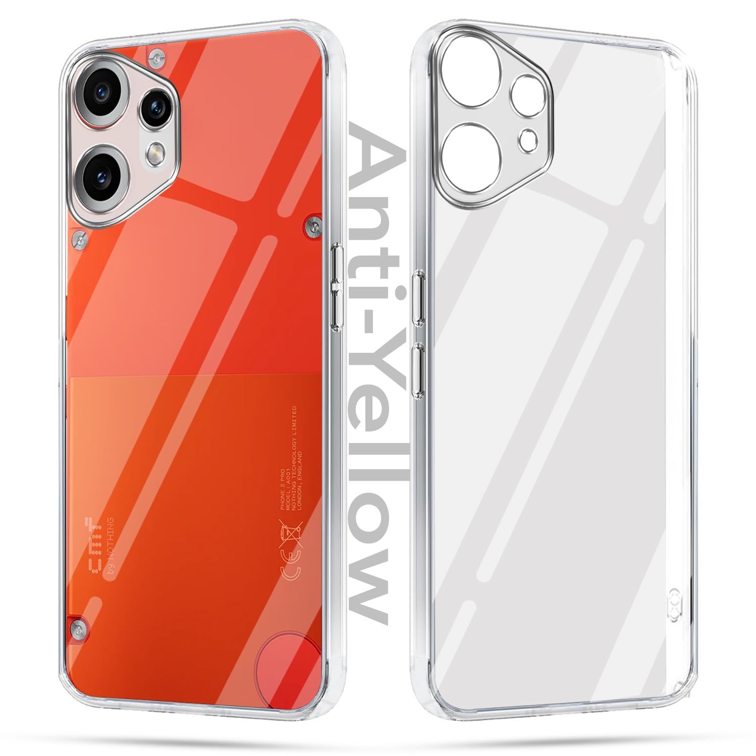 Anti-Yellow Clear Back Cover Case for Nothing CMF Phone 2 Pro (Sleek Hard Crystal | Shockproof and Camera Protection)