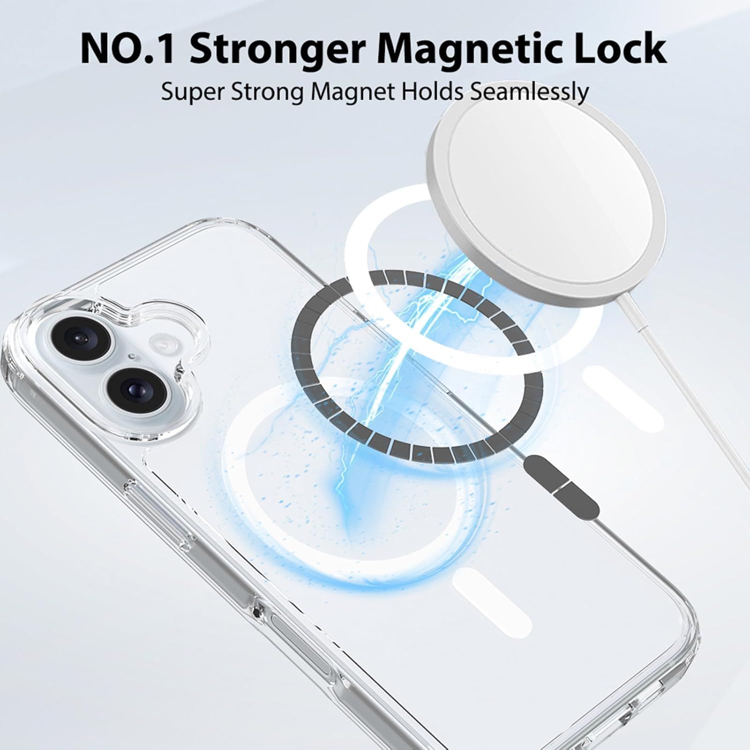 Crystal Hybrid Back Case Cover Compatible with iPhone 17 | Compatible with MagSafe| Clear Protective Case | Transparent Back Case - (Military-Grade Polycarbonate + TPU,Dual Layered)