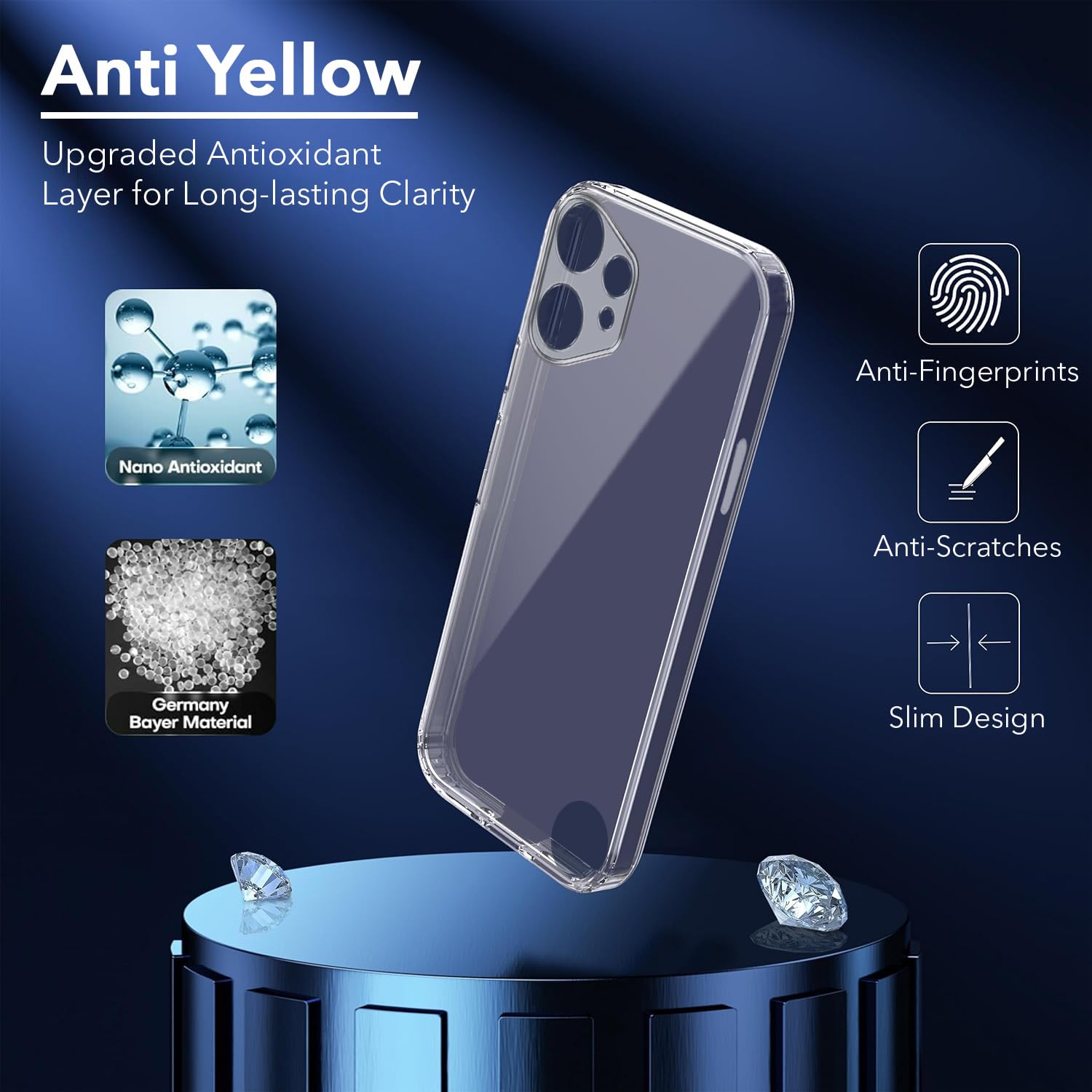 Anti-Yellow Clear Back Cover Case for Nothing CMF Phone 2 Pro (Sleek Hard Crystal | Shockproof and Camera Protection)