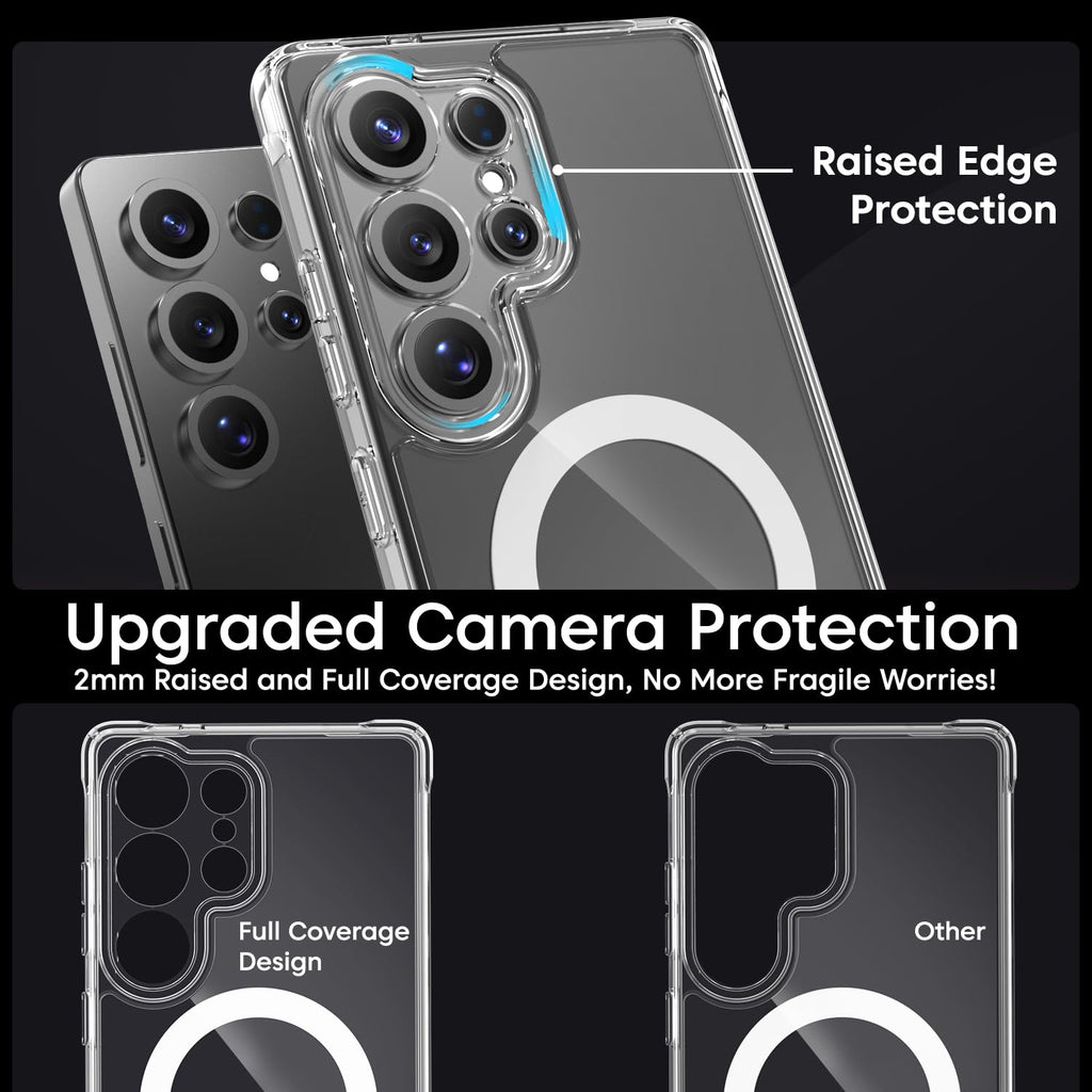 Samsung Galaxy S25 Ultra Case, Compatible with MagSafe, Magnetic Case for Samsung Galaxy S25 Ultra, Military-Grade Protection, TPU, Classic Hybrid Case (HaloLock), Clear