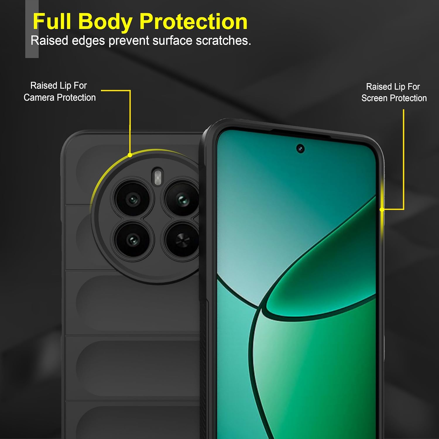 Back Case Cover for Realme Narzo 70 5G | Compatible for Realme Narzo 70 5G Back Case Cover | Matte Soft Flexible Silicon | Liquid Silicon Magic Case with Camera Protection | Black