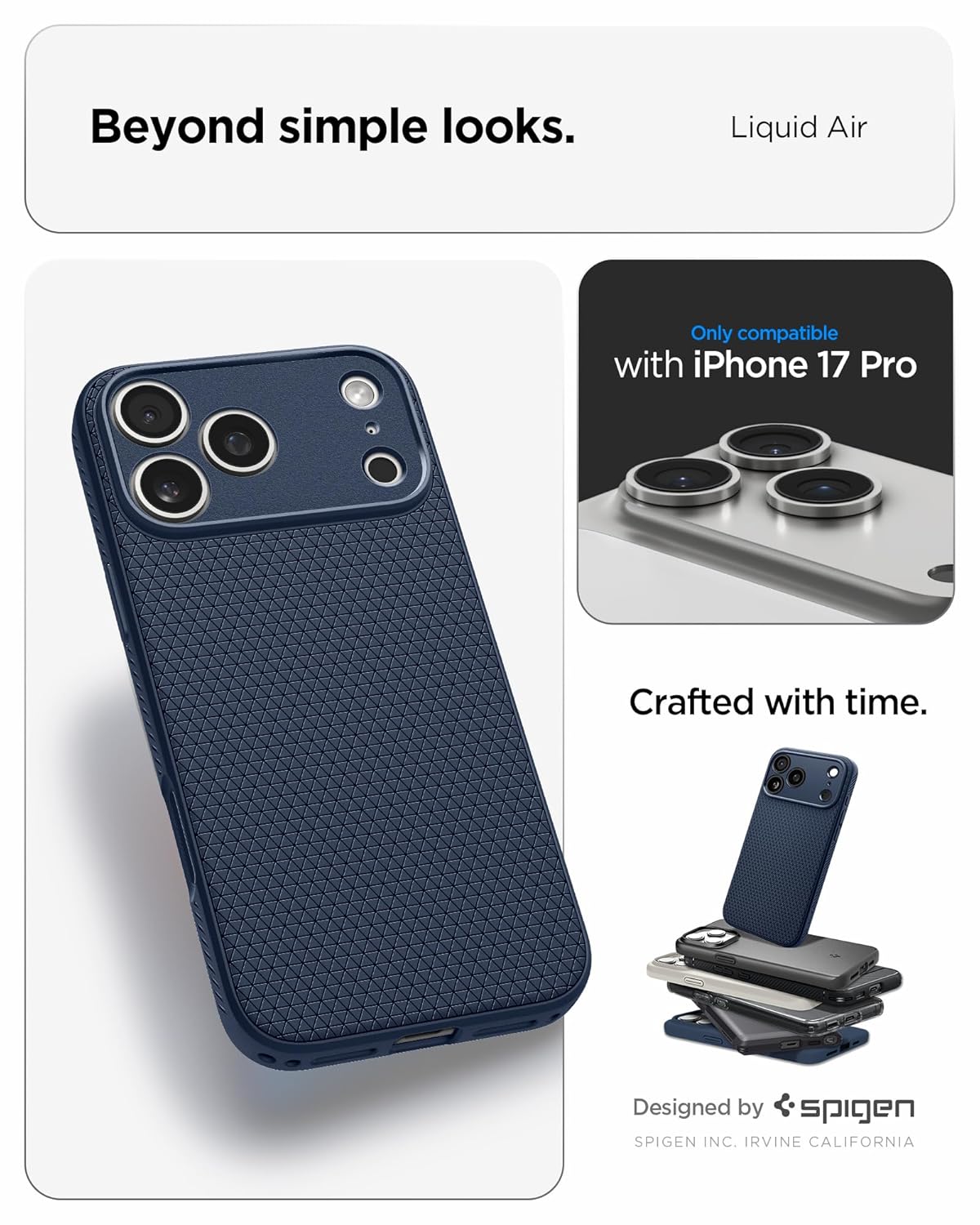 Liquid Air Back Cover Case Compatible with iPhone 17 Pro (TPU | Navy Blue)